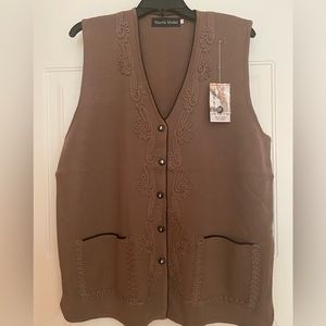 Morris Model Women Long Vests, Brown, Large